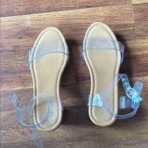 Clear Strap Tan Footbed Women’s Sandals